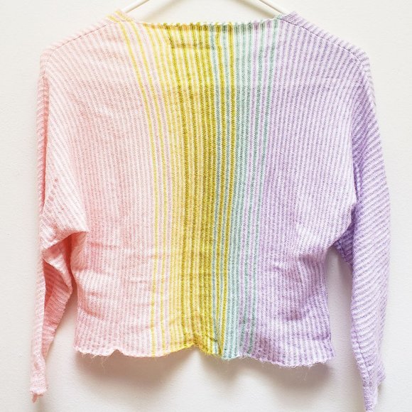 Novvaks Knits Pastel Ombre Handknit Crop Sweater - Picture 15 of 16